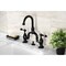 Kingston Brass Bridge Bathroom Faucet with Brass PopUp, Matte Black KS7990AL - alternate 2